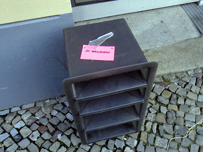 Berlin Free Box people give away unwanted items on the street