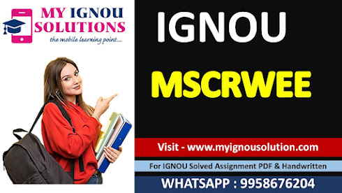 Ignou mscrwee solved assi pdf; ignou assignment