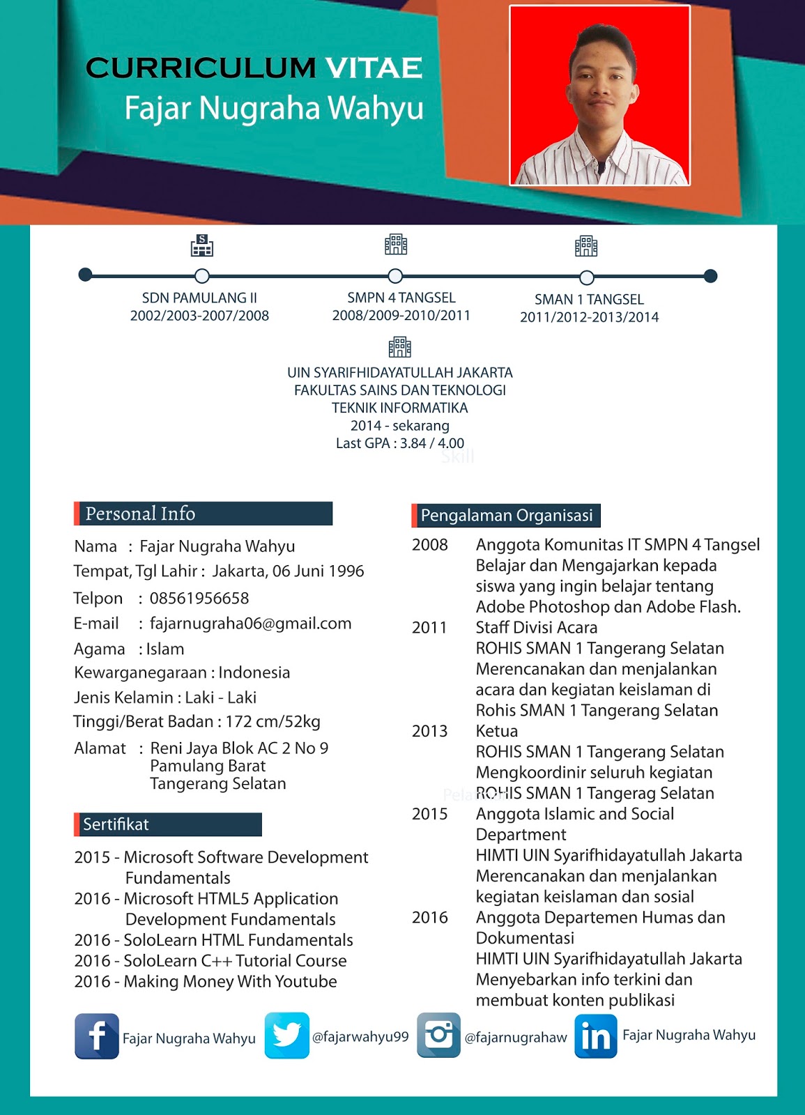  Contoh CV Kreatif  FAJAR NUGRAHA WAHYU