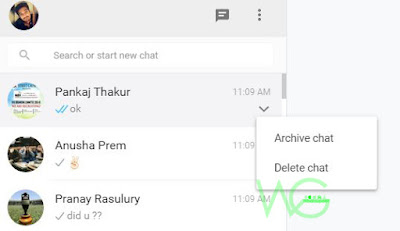 how to archive chats in whatsapp web 