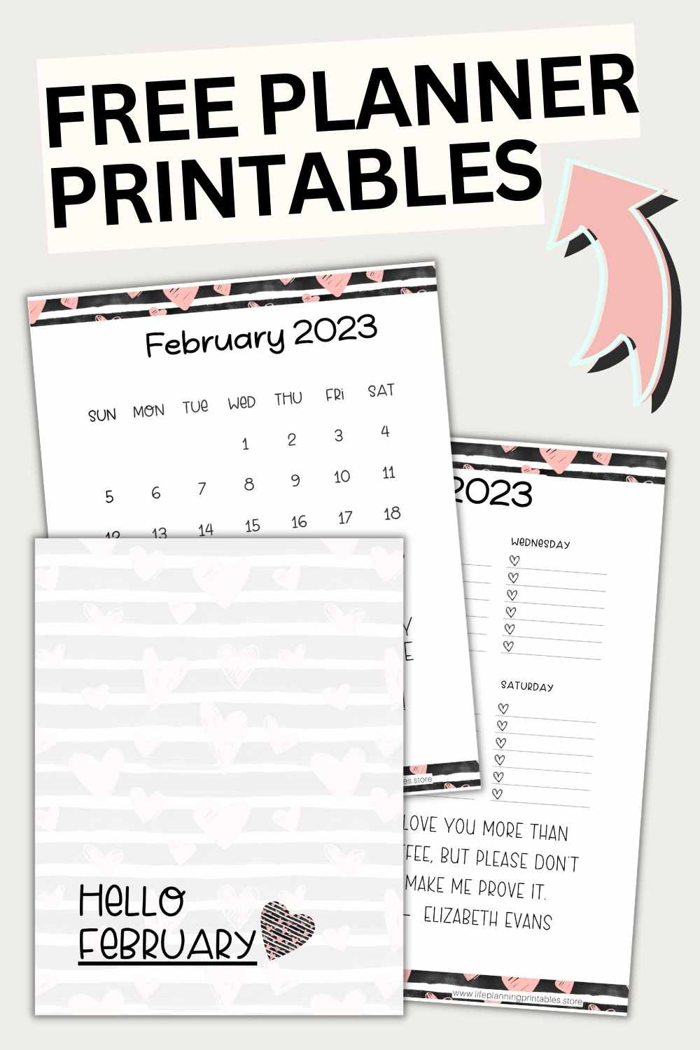 February planner 2023 free printables