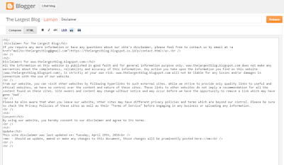 Cara Membuat Disclaimer untuk Blog Cepat dan Mudah