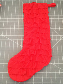 Gorgeous Christmas stocking using ruffle fabric!