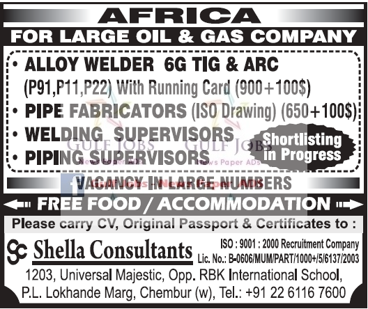 Large Oil & Gas company Jobs for Africa - free food & Accommodation