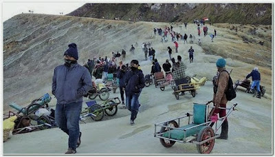 Human taxi of Ijen Indonesia