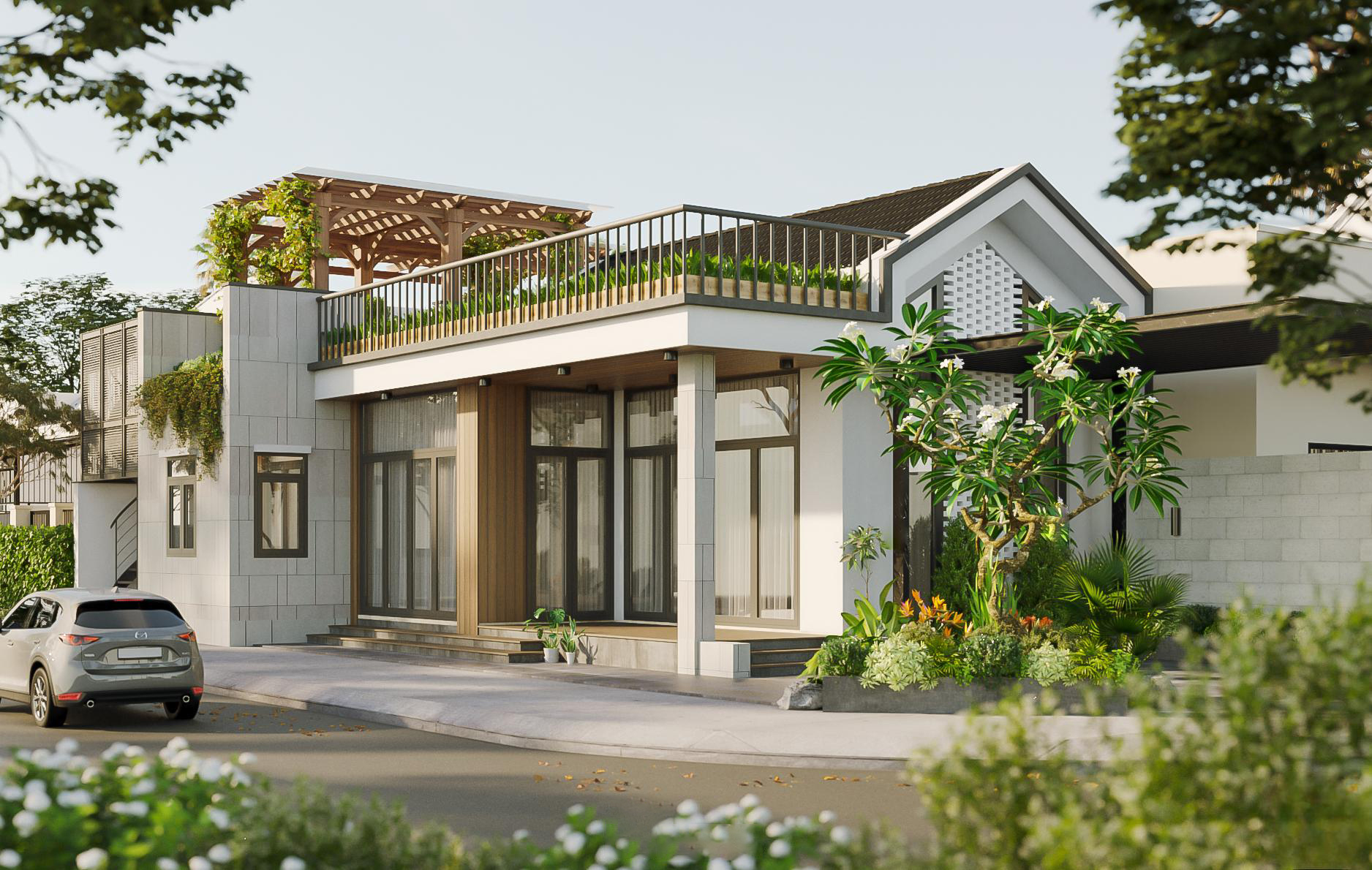 Biệt thự 1 tầng phong cách hiện đại tại Đinh Xá, Phủ Lý, Hà Nam