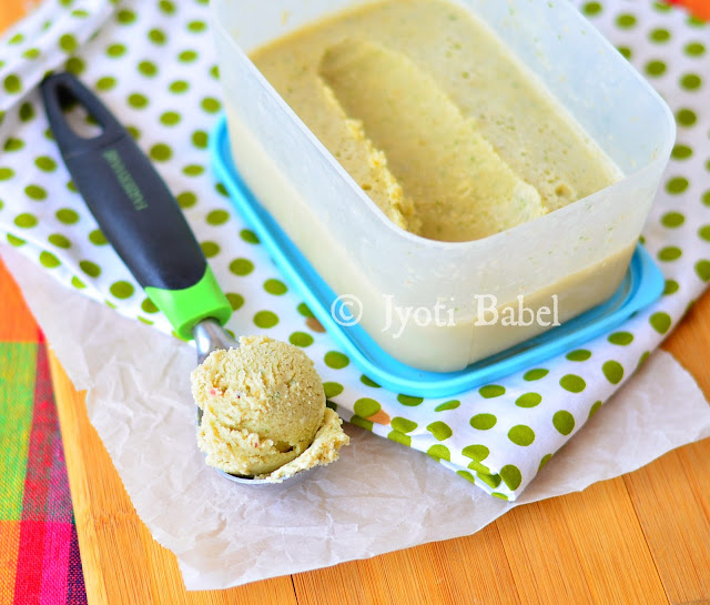 Paan Ice Cream is an ice-cream flavoured with the Indian meetha paan. This ice-cream has the unique flavour of freshly ground betel leaves and an assortment of flavouring spices. 