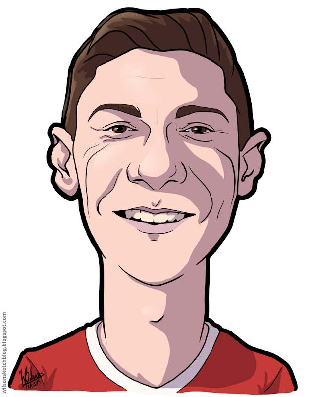 Cartoon caricature of Guilherme Madalena Siqueira.