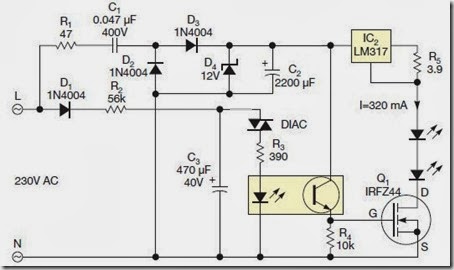  Rangkaian  Driver LED  Tanpa  Transformator CaraTekno