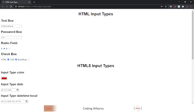 HTML Input types