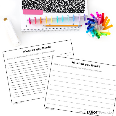 Recess opinion writing paper for elementary writing