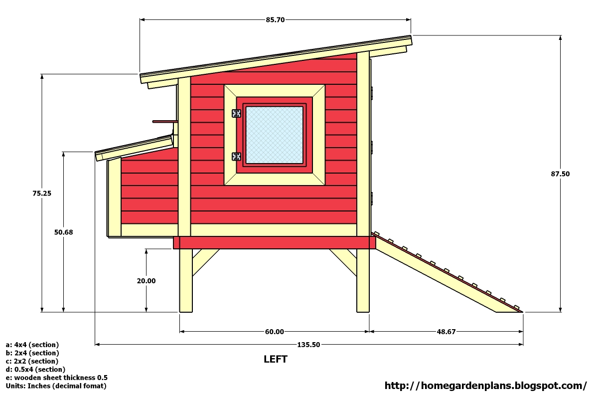 home garden plans: M300 (74"x135"x88") - Chicken Coop ...