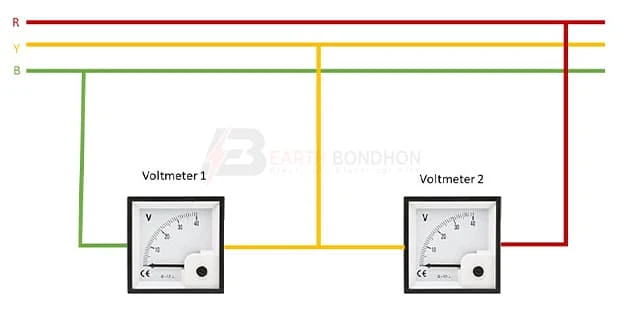 3-phase voltmeter selector switch connection