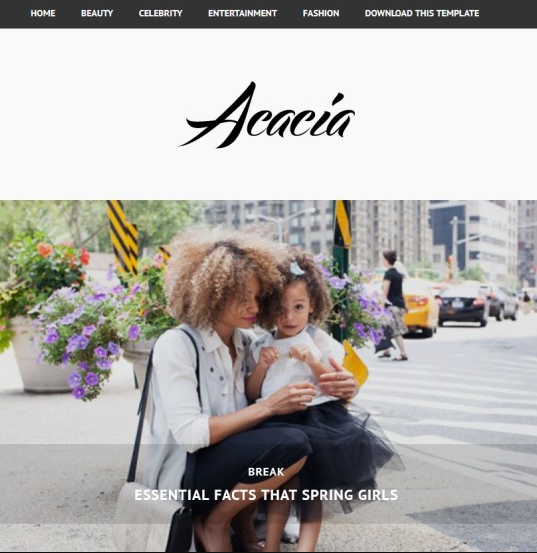 Acacia Premium Blogger Template Free