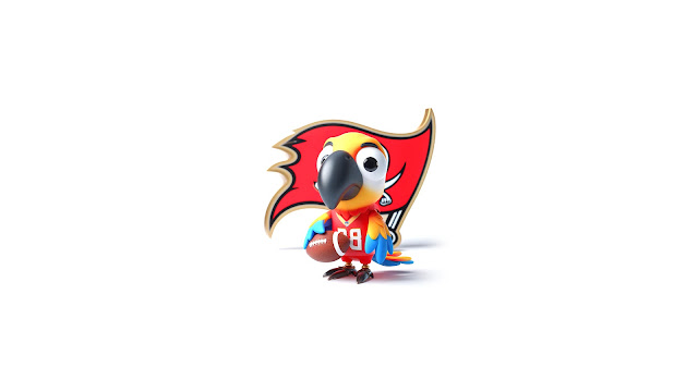 Tampa Bay Buccaneers NFL 3D Cute Parrot 4K Wallpaper