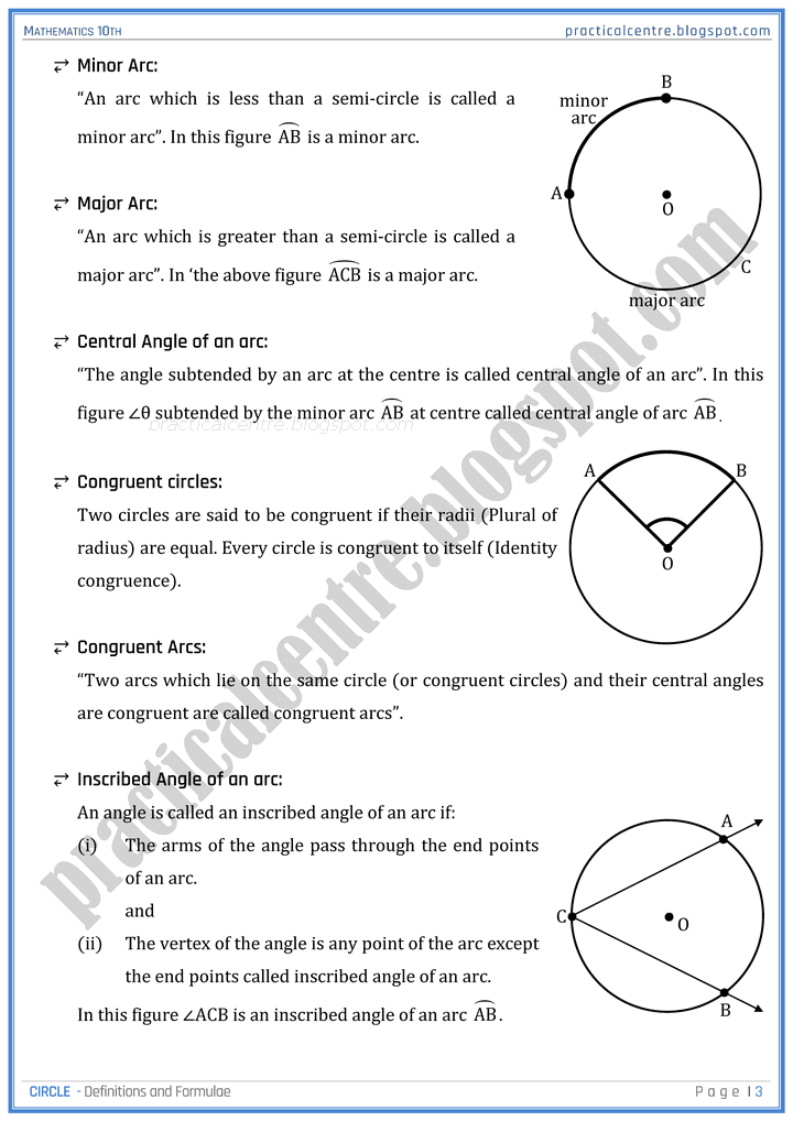 circle-definitions-and-formulas-mathematics-10th