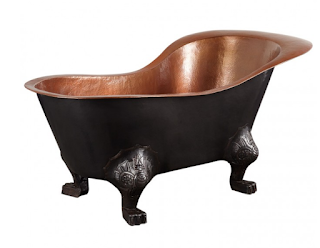 HAMMERED COPPER PEDESTAL TUB