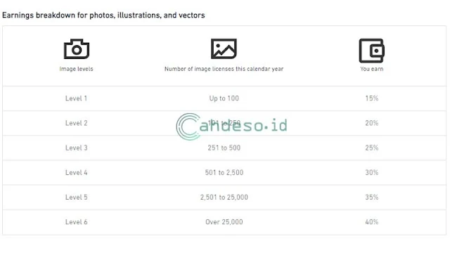 Earning Breakdown untuk Vector