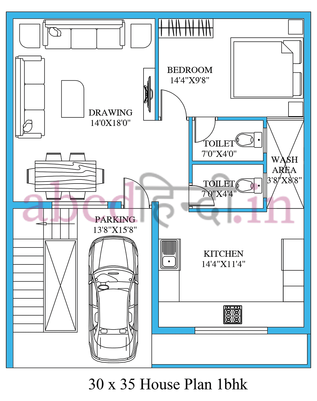 30 by 35 house plan