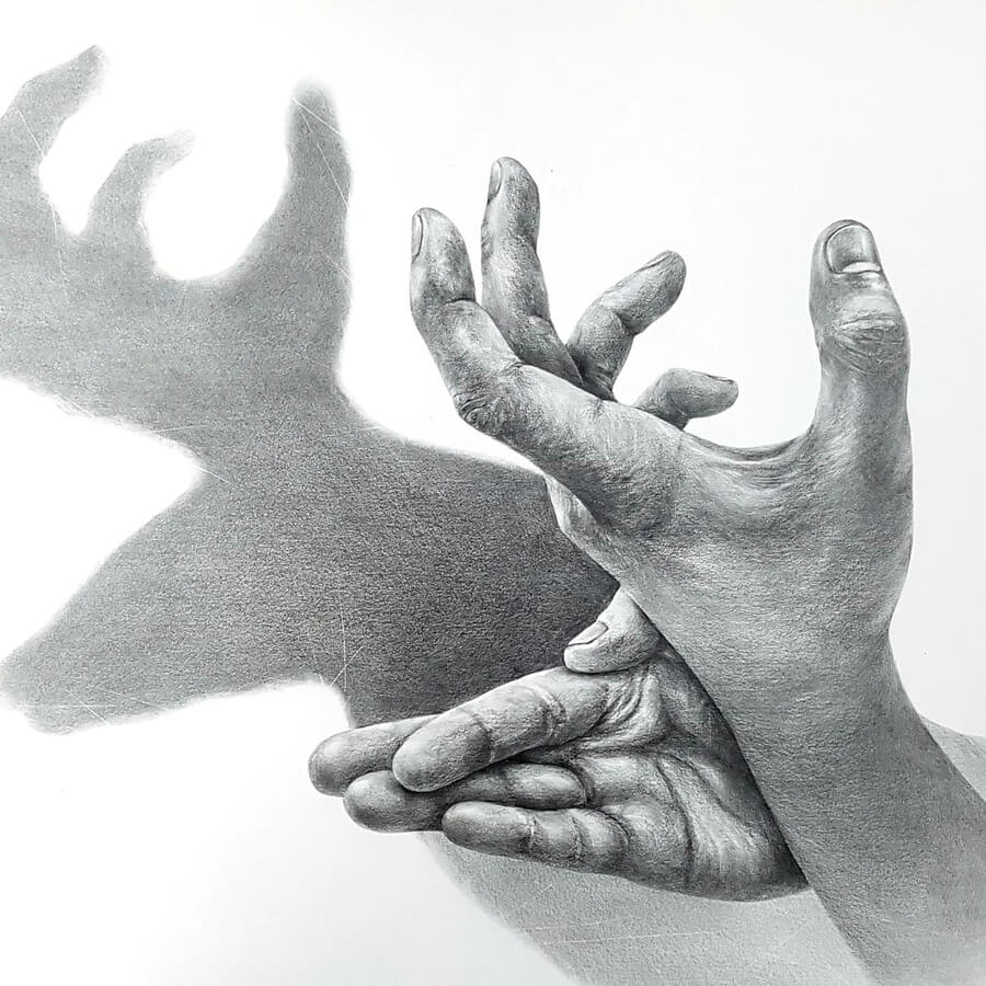 05-Hand-Shadow-Animal-Stag-Pencil-Drawings-Captain-Hwang-www-designstack-co