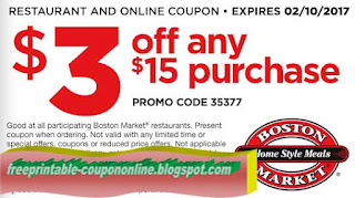 Free Printable Boston Market Coupons