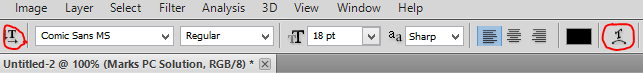 Photoshop Text Formatting Options
