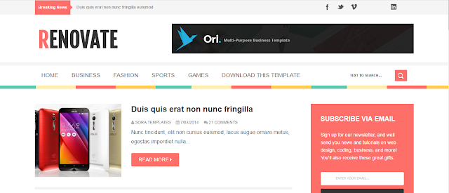 Renovate Blogger Template Free Download