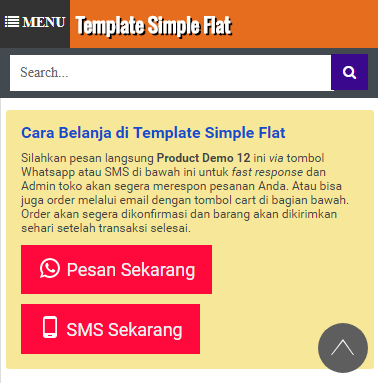 Opsi order via whatsapp dan sms simple flat template