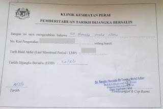 Persediaan Bercuti Bersalin Kakitangan Kerajaan