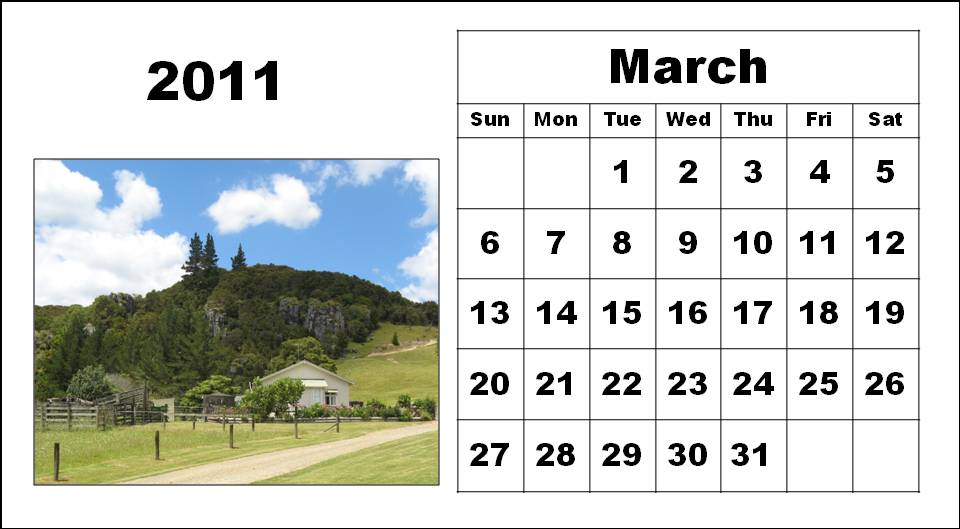 Clip Art 2011 Calendar. computer monitor calendar 2011