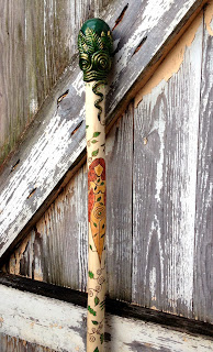 The Green Witch Staff crafted from Willow by MoonsCrafts