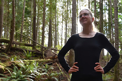 Sonya Richmond resting on Trans Canada Trail BC.