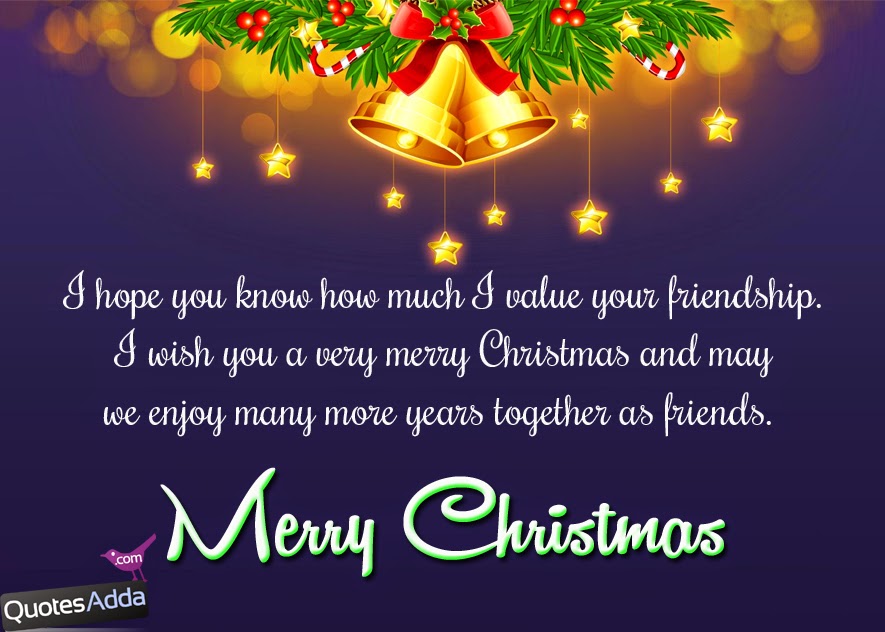 English Merry Christmas Greetings for Best Friends 