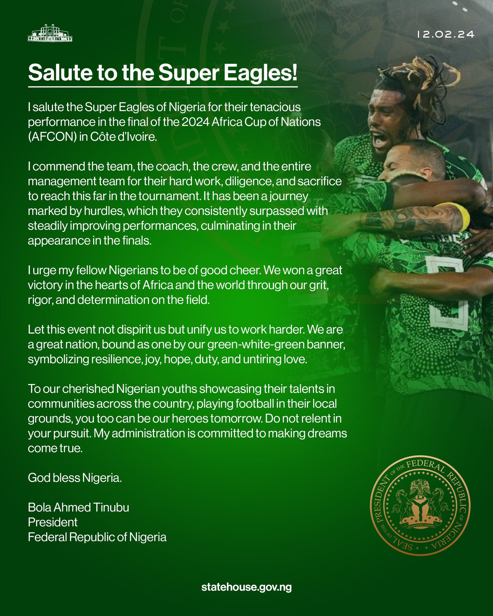 Super Eagles of Nigeria in action during a training session prior to an AFCON 2023 match
