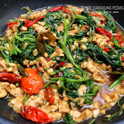 masakan tempe tumis kangkung