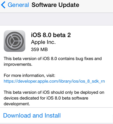 Download iOS 8 Beta 2 IPSW