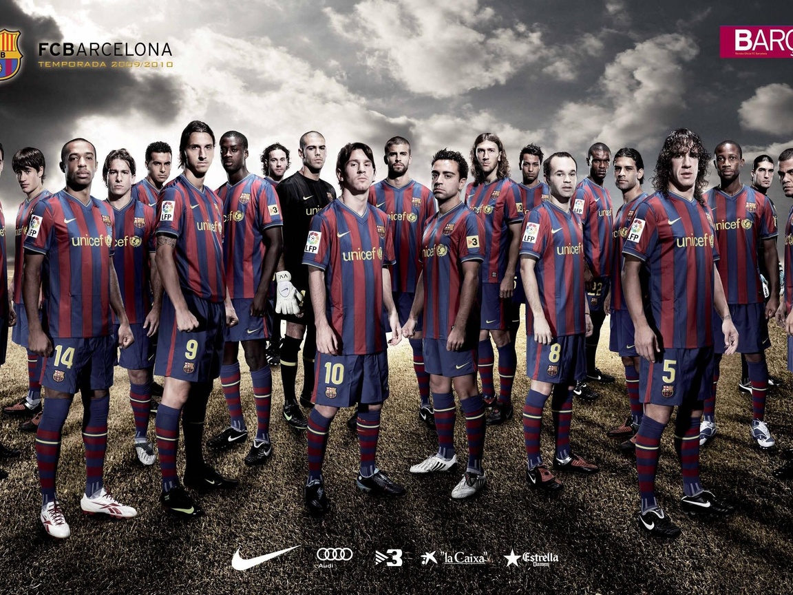 Barca Squad 2009/2010 - Full Barcelona Players Wallpaper