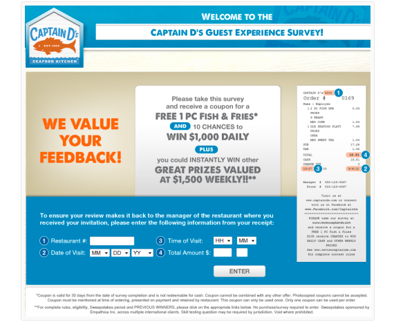 Captain D's Customer Experience Survey