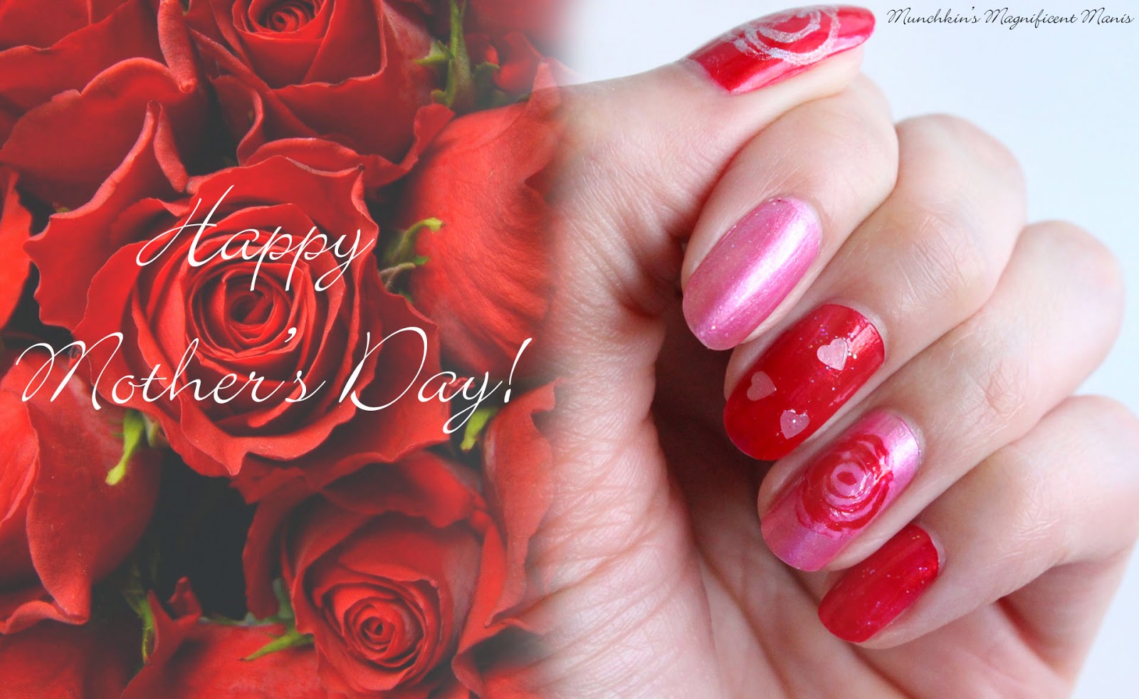 Mother's day rose nail deesign