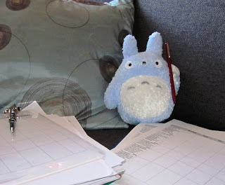 Blue totoro plushie grading