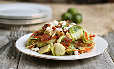 Brussels Sprouts Salad with Bacon and Walnuts