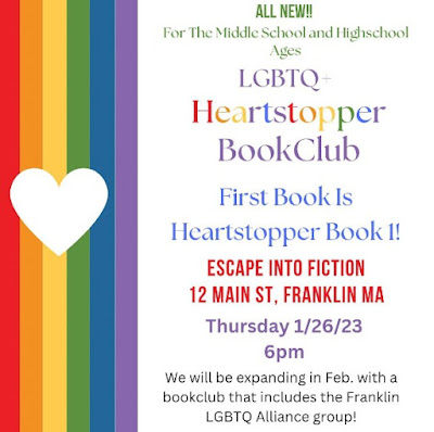 New book club for LGBTQ middle & high school students at Escape into Fiction - Jan 26 at 6 PM