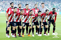 ATHLETIC CLUB DE BILBAO - Temporada 2018-19 - Raúk García, Yeray, Yuri,  Íñigo Martínez y Unai Simón; Óscar De Marcos, Dani García, Balenziaga, Susaeta, Beñat y Williams. REAL BETIS BALOMPIÉ 2 (Marc Bartra, Canales) ATHLETIC CLUB DE BILBAO 2 (Iñaki Williams, Raúl García). 23/09/2018. Campeonato de Liga de 1ª División, jornada 5. Sevilla, estadio Benito Villamarín.