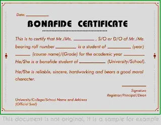 bonafide certificate for post matric scholarship example image
