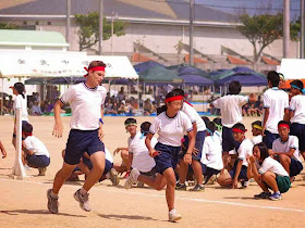 children in relay race