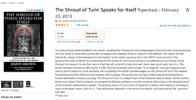 The Shroud of Turin Speaks for Itself Paperback by Simon Brown.