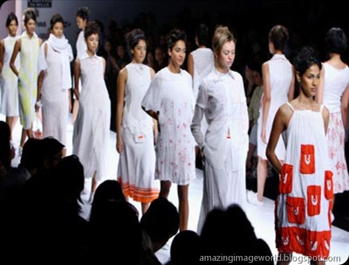 Rahul Mishra's creations being displayed by models001