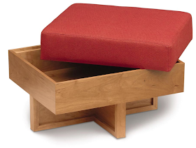 elegant wood storage ottoman with cushion