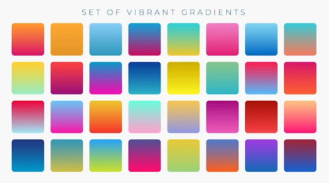 تدرجات لونية Color gradients إحترافية لبرنامج الأدوبي الستريتر Adobe Illustrator