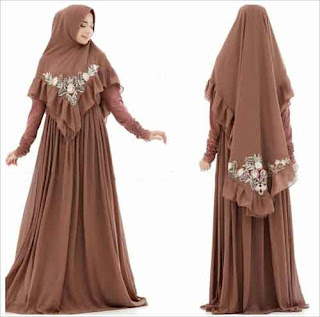 Baju Gamis Pesta Alaina Bahan Jersey Kombinasi Ceruty Premium